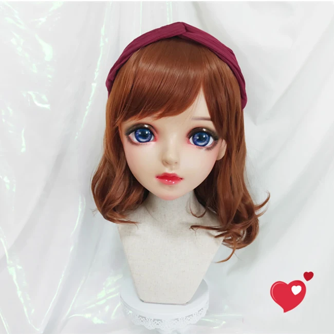 (Miao 11) Женская милая девочка каучуковая полуголовая Kigurumi BJD маска для косплея