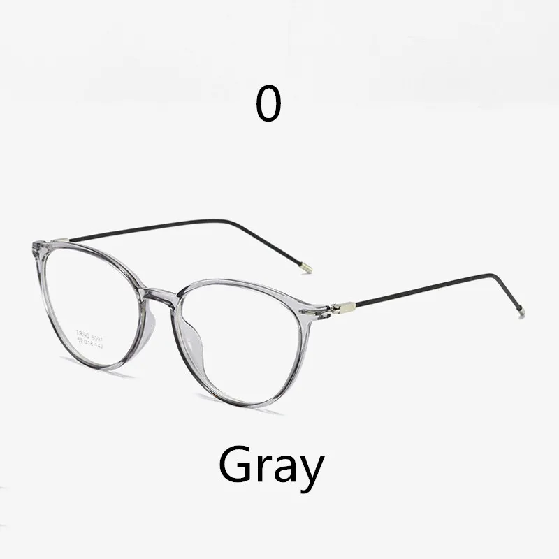 Gray 0 Elbru ультралегкие очки кошачий глаз для близорукости женские и мужские TR90 прозрачная оправа готовые очки для близоруких диоптрий-0,5~ 6,0 - Цвет оправы: Gray 0