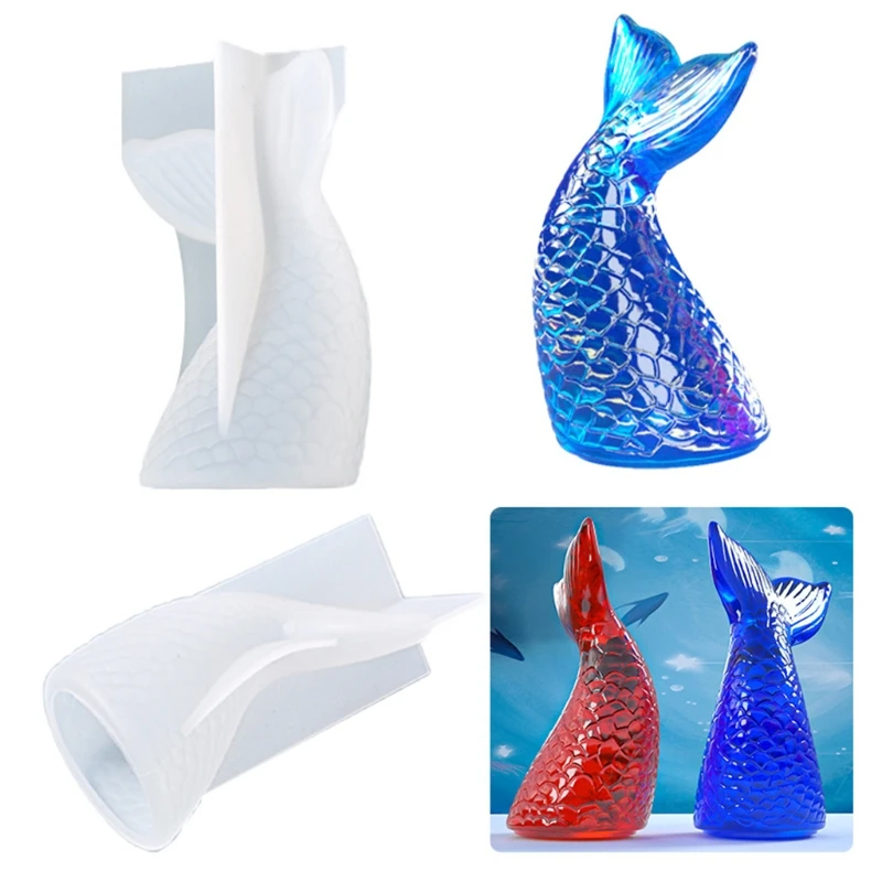 

Mer-maid Fish Tail Shape Mold Pendant Resin Silicone Epoxy Resin Mold Craft for Jewelry Making Home Decoration