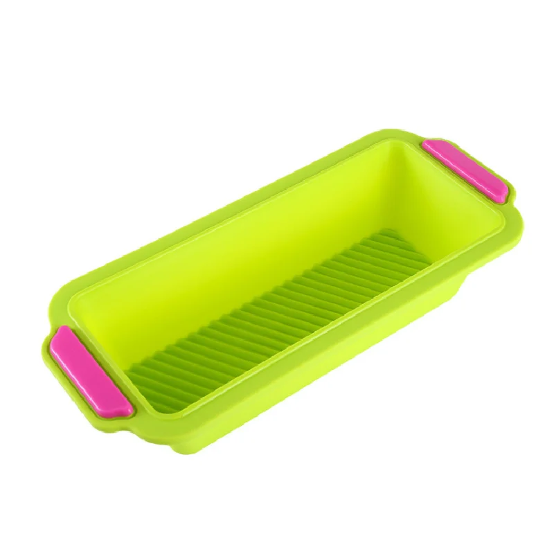 

Binaural Toast Cake Mold Bread Box Rectangular Cake Tool Non-stick Silicone Two Color Mould Baking Tray Home Kitchen Tools