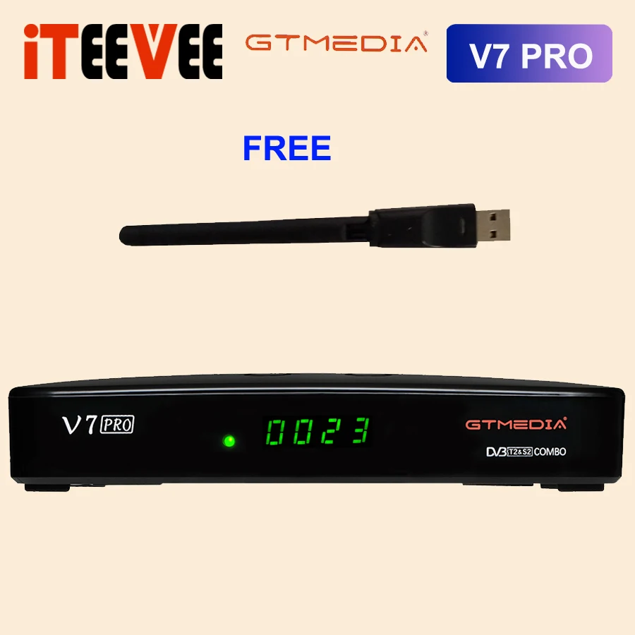 20PCS Satellite TV Receiver GTMEDIA V7 PRO H.265 DVB S2/T2 Combo TVBox Support USB Wifi Set Top Box Better Than GT MEDIA PLUS |