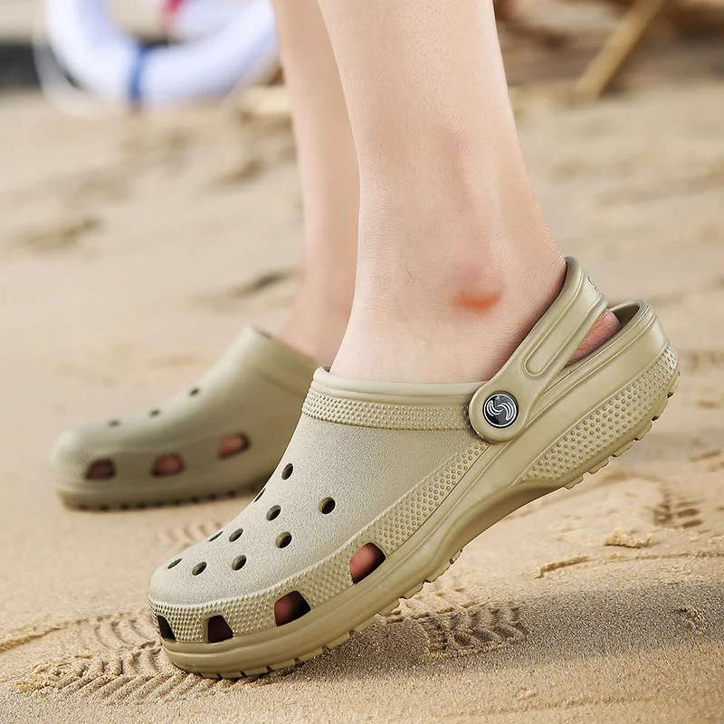Хаки Mazefeng/брендовые Большие размеры 39-46; Croc; мужские повседневные сандалии черного цвета для сада; Лидер продаж; мужские сандалии на ремешке; летние шлепанцы; пляжная обувь для плавания - Цвет: Хаки