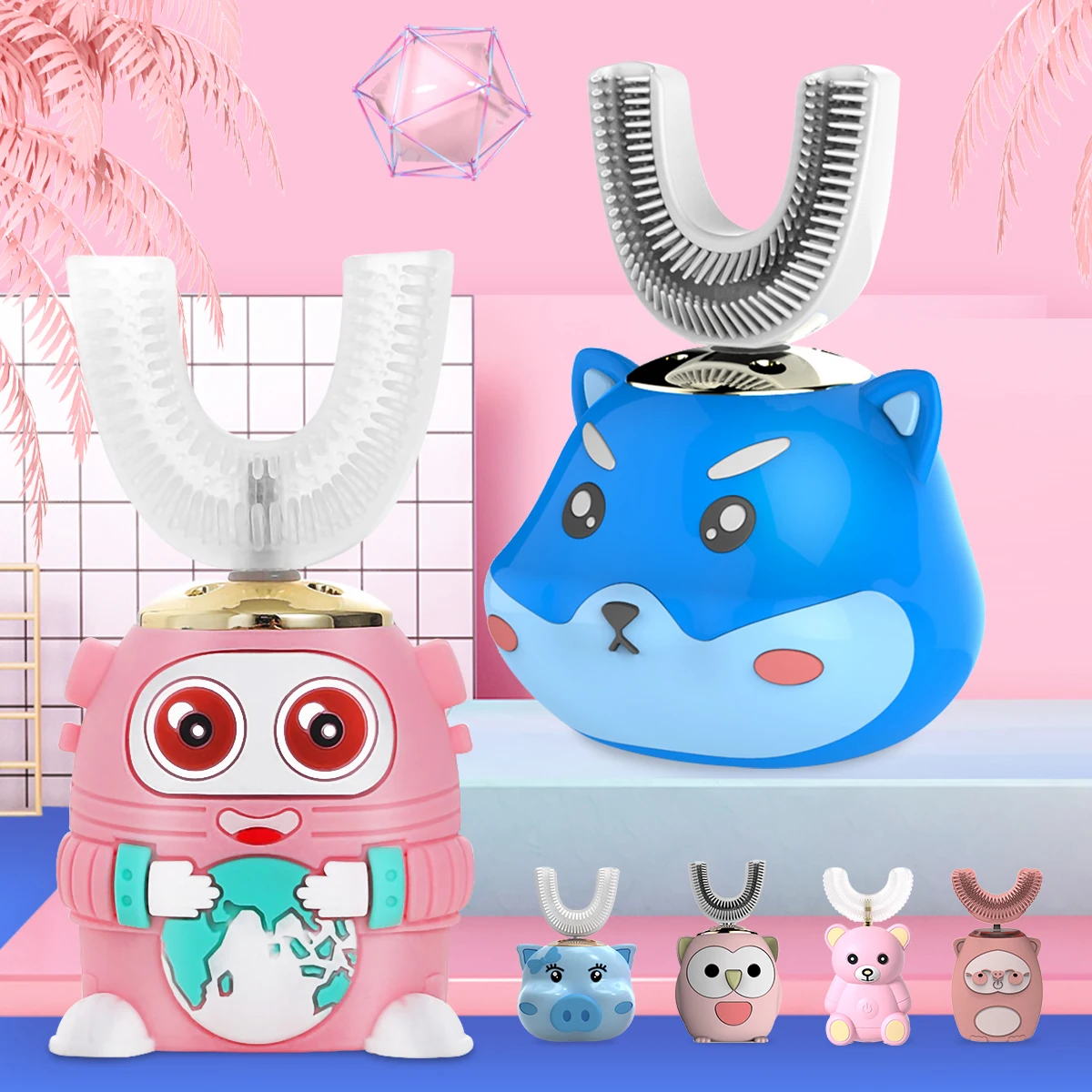 

Children Electric Toothbrush Cartoon Pattern Tooth Brush Electric Teeth Tooth Brush For Kids with Soft Replacement Head