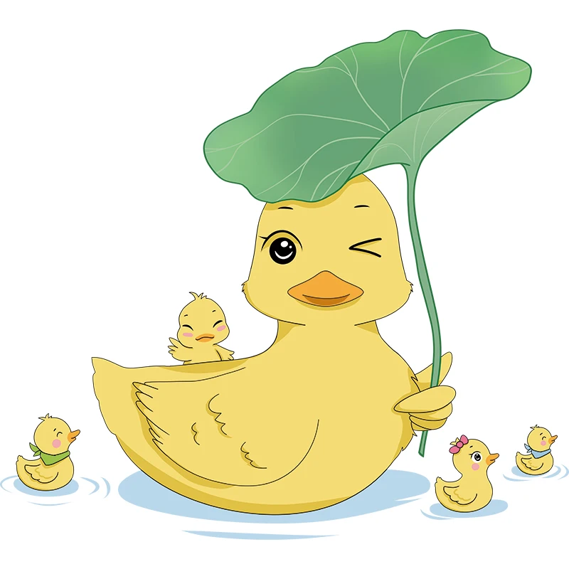 

Cartoon Cute Ducks Wall Stickers for Kids Room Bedroom Decoration Aesthetic Art Wall Decals Self Adhesive Wallpaper