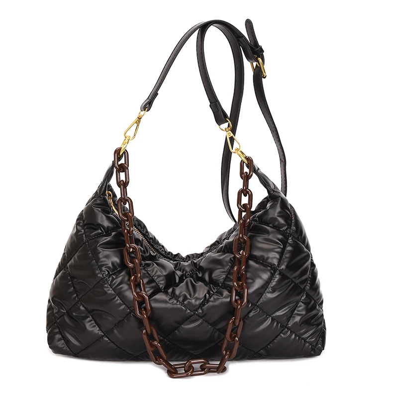 

Новинка Осень-зима 2021, модная мягкая объемная Хлопковая Сумка через плечо, женские кошельки и сумочка, сумка для подмышек