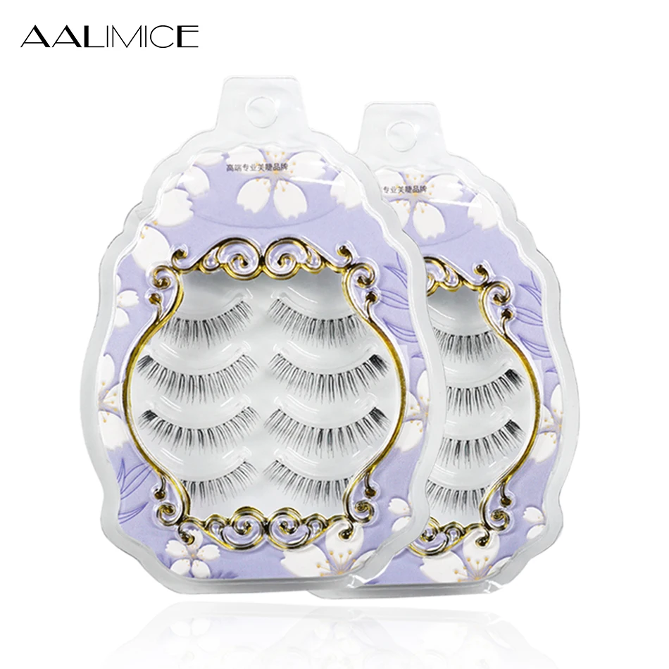 AAlimice 4 пары ресниц 3D Новый японский стиль Накладные ресницы ручной работы
