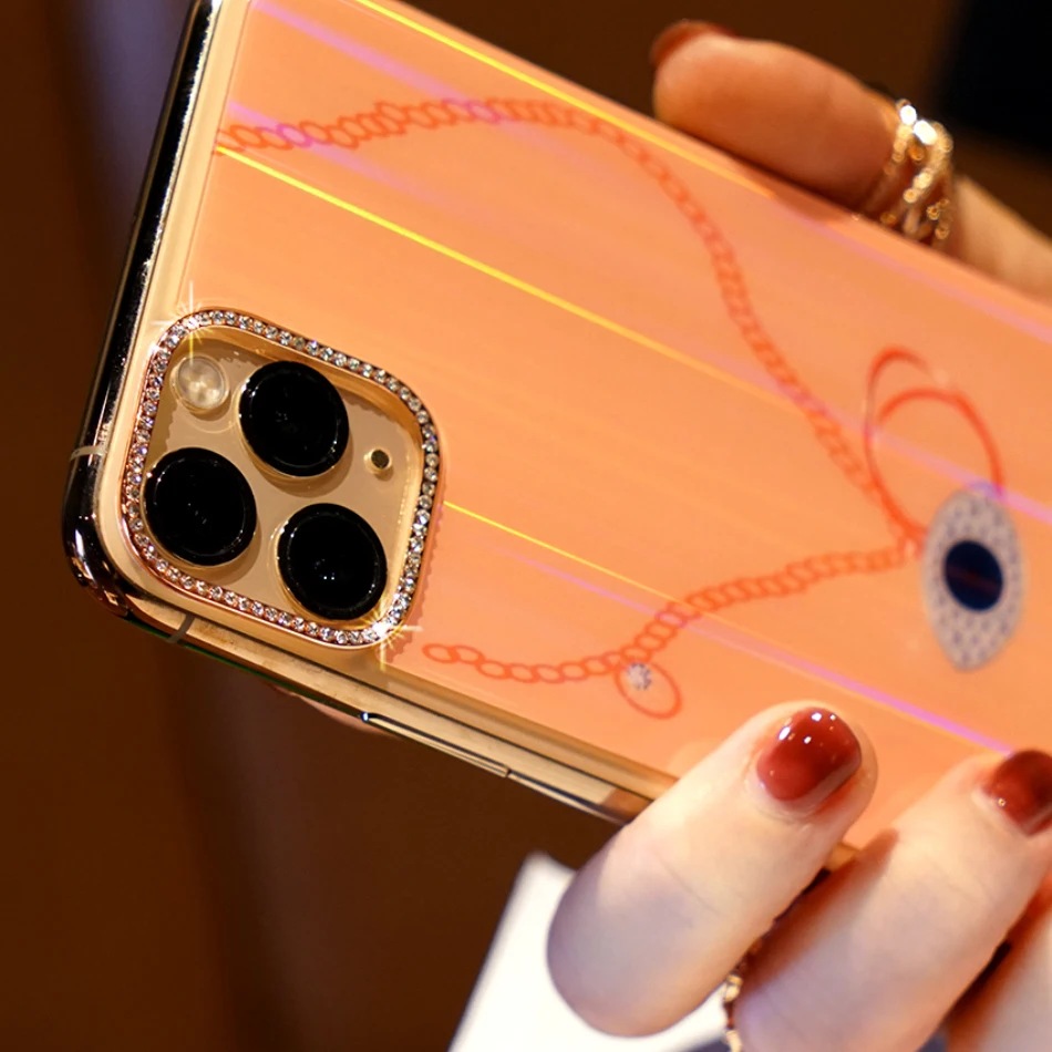 Защитное стекло для iPhone 11 Pro XS Max XR SE 8 7 6S Plus закаленное блестящее с кольцом Стразы