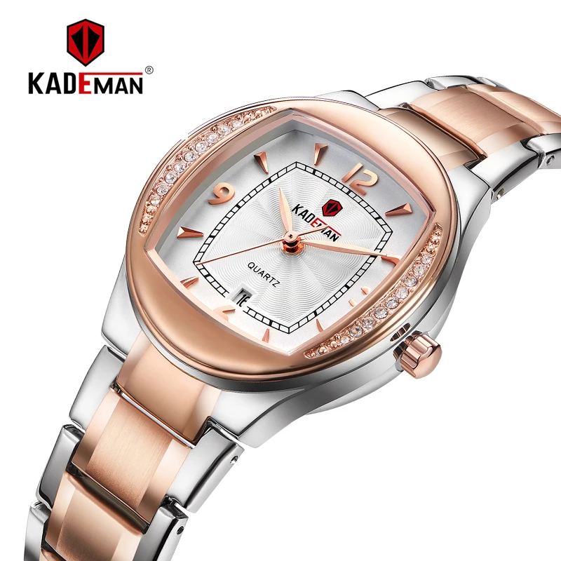 Женские часы с кристаллами алмаза Кварцевые водонепроницаемые из стали