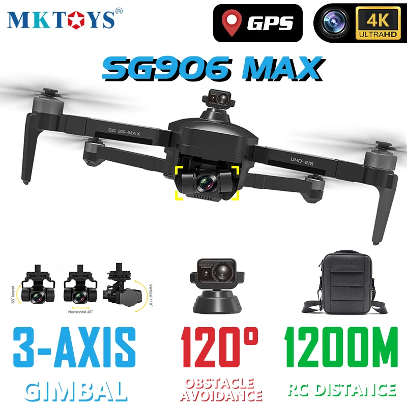 MKTOYS GPS 4K Drone Профессиональный SG906 MAX Квадрокоптер с дистанционным управлением 3