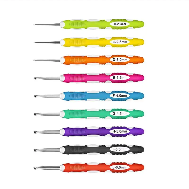 

9 шт./компл. разноцветные крючки для вязания, спицы для вязания, пряжа для вязания свитеров, плетеные спицы для вязания, Швейные аксессуары дл...