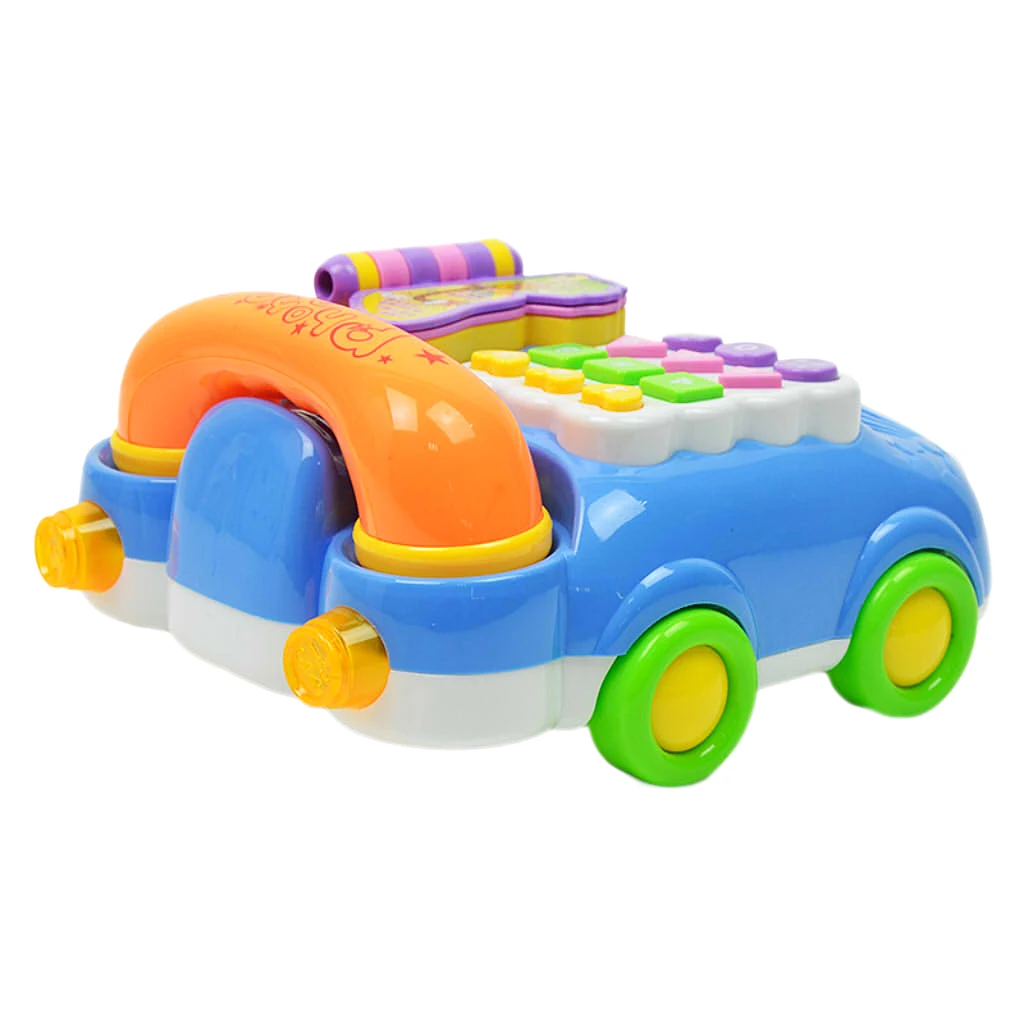 

Blue Cartoon Plastic Telephone Car Toy, Early Developmental Toy for Kids Xmas Gift