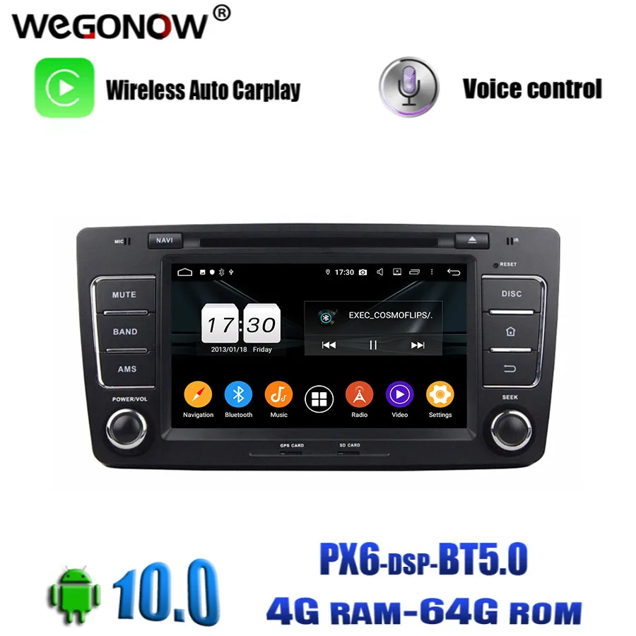 Автомобильный DVD плеер PX6 DSP Android 9. 0 4 Гб + 64 ПЗУ 8 ядер GPS карта RDS радио Wi Fi 4G Bluetooth 10