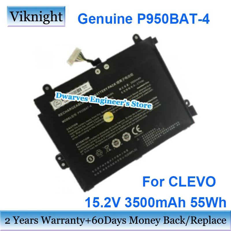 

Genuine P950BAT-4 15.2V 3500mAh 55Wh Laptop Battery 6-87-P950S-51E01 For CLEVO Eurocom Q5 Q6 P950HR P957KP6 P950KP6 P957HP6