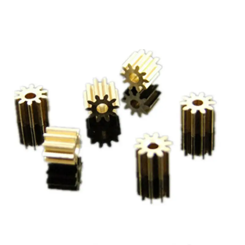 10 шт Мини шпиндель мотора латунная шестерня 9 зубьев 0 4 модуль 91A металлическая