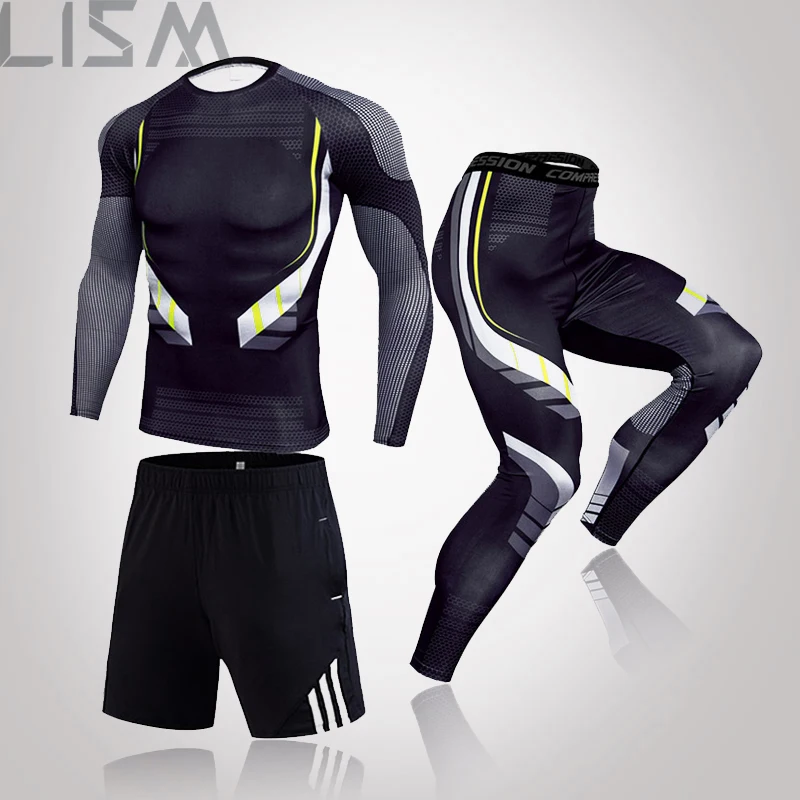 

Мужской обтягивающий компрессионный костюм, Рашгард для ММА, Мужская быстросохнущая спортивная одежда, компрессионный костюм для фитнеса, ...