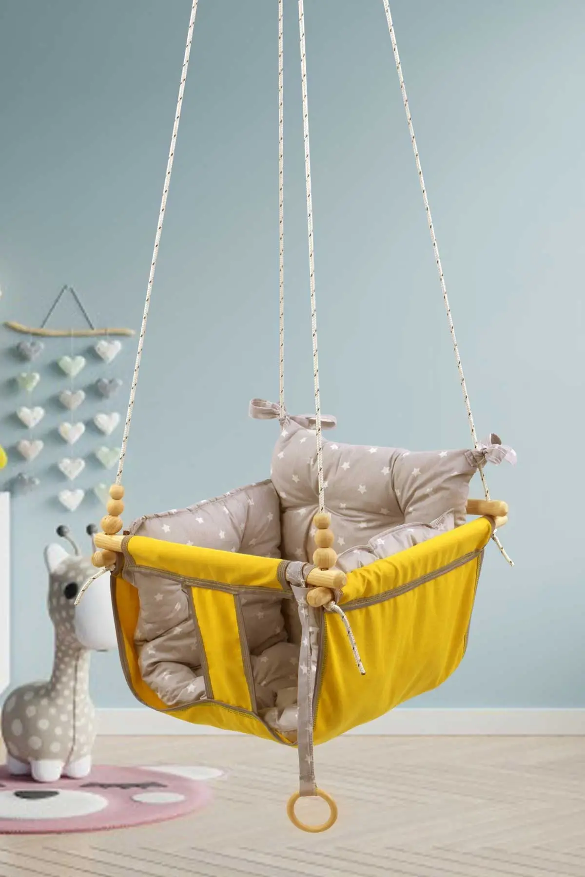 Желтые Детские забавные качели для малышей детский гамак Подвесные Игрушки