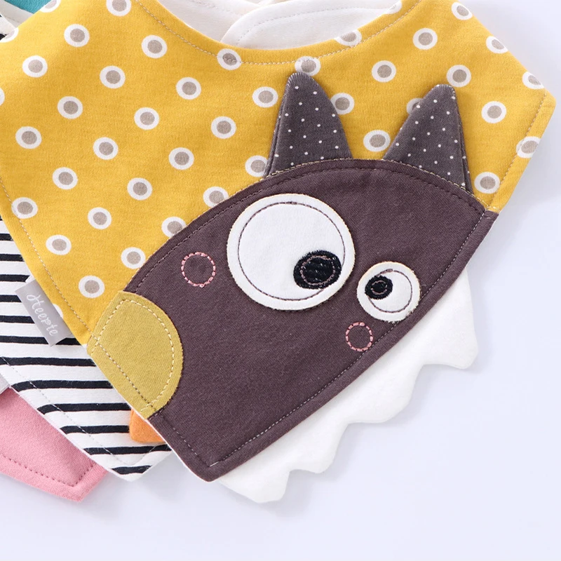 1 pcs Baby Waterproof Cotton Bandana Cartoon Dribble Bibs Newborn Slabber Absorbent Cloth Feeding Smock Eating Accessories | Детская