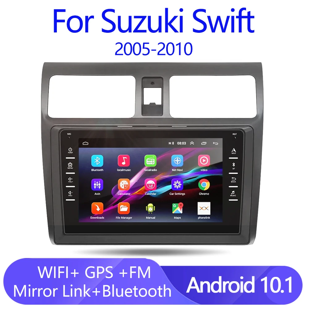 

2Din Android 10.1 GPS Navigation Car Radio 10'' HD FM Multimedia Player For Suzuki Swift 2005 2006 2007 2008 2009 2010