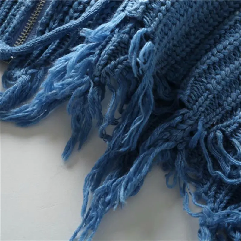 

Hooded Sweater Women Short Coat Autumn Tassel Knitted Cardigan Jacket Loose Casual Drawstring Sweaters Female Top