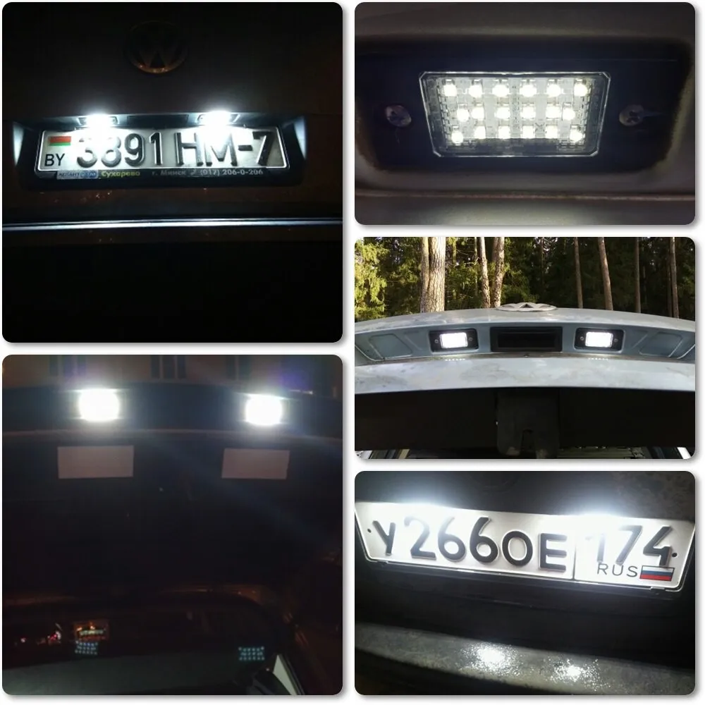 

2Pcs White LED for Porsche Cayenne S car number License Plate lights lamp auto light assembly luces 95563162002 Tail lighting