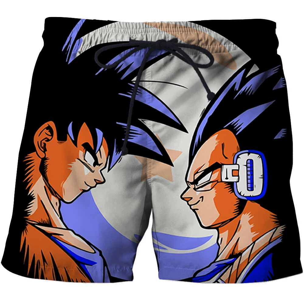Модные аниме 3D печати шорты мужские пляжные Goku Повседневная свободные летние