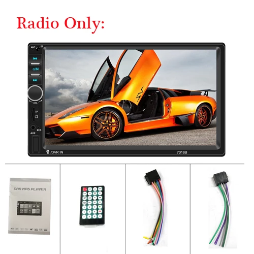 Radio Only AMPrime 7018B Авторадио 2din автомобильный мультимедийный MP5 плеер " Авто Стерео Bluetooth 2Din Авто Mirrorlink TF/USB/FM с камерой - Цвет: Radio Only