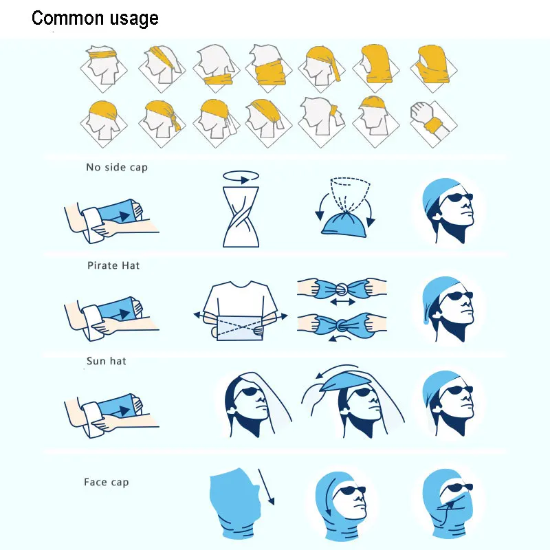 Мужская бандана шейный платок из полиэстера повязка на голову летняя | Спорт и