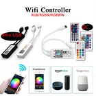 USB голосовой контроль умный светодиодный контроллер Wi-Fi RGBW RGB cct полосы пикселей Alexa Google Home музыкальным таймером Bluetooth DC5V 12V 24V 28V