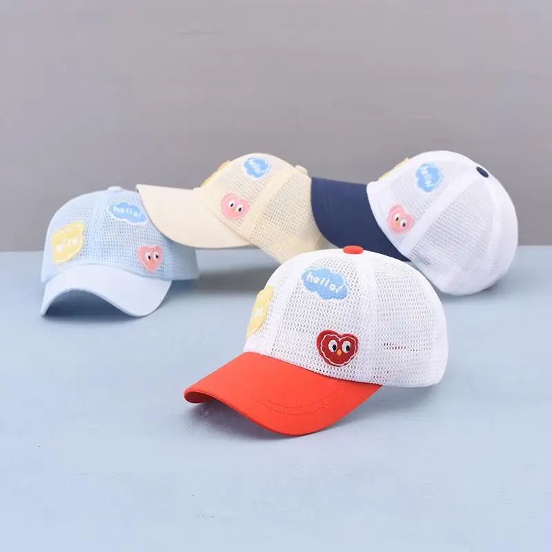 

Spring Summer Hello Letter Mesh Cotton Casquette Baseball Cap Adjustable Snapback Hats for Child Boy and Girl 118