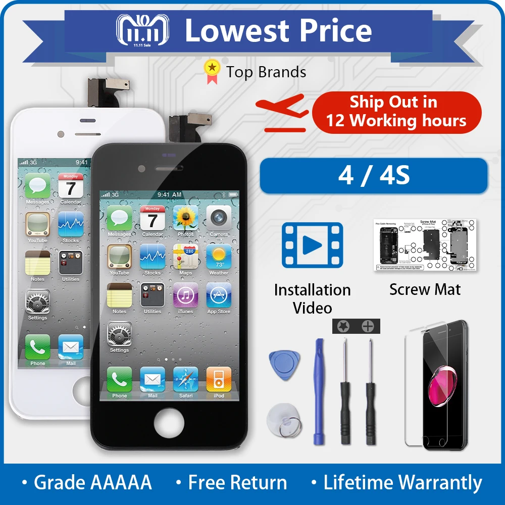 Пожизненная гарантия AAAAA абсолютно ЖК-дисплей для iPhone 5 5G 5S 5C SE 4 ''сенсорный экран дигитайзер сборка+ подарок