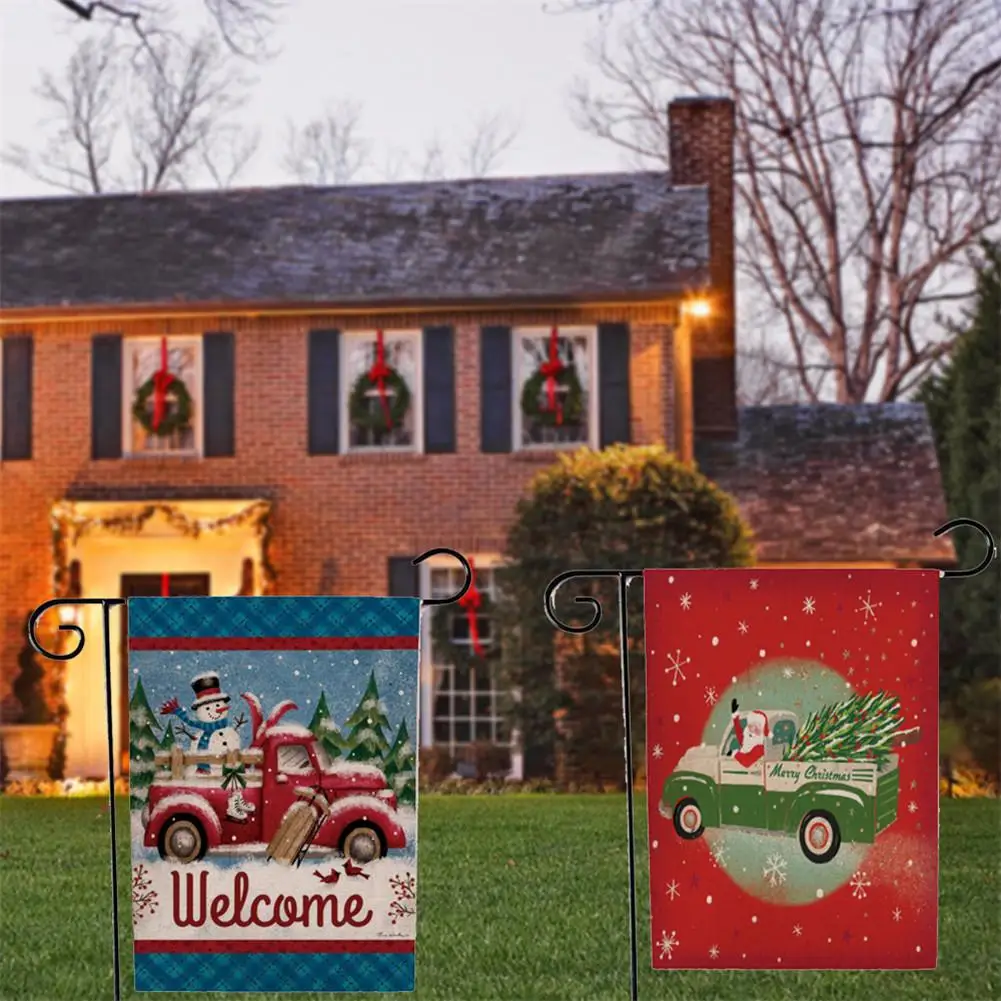 Приветственный сад флаг домашний двор декоративный 12X18 дюймов Рождественский