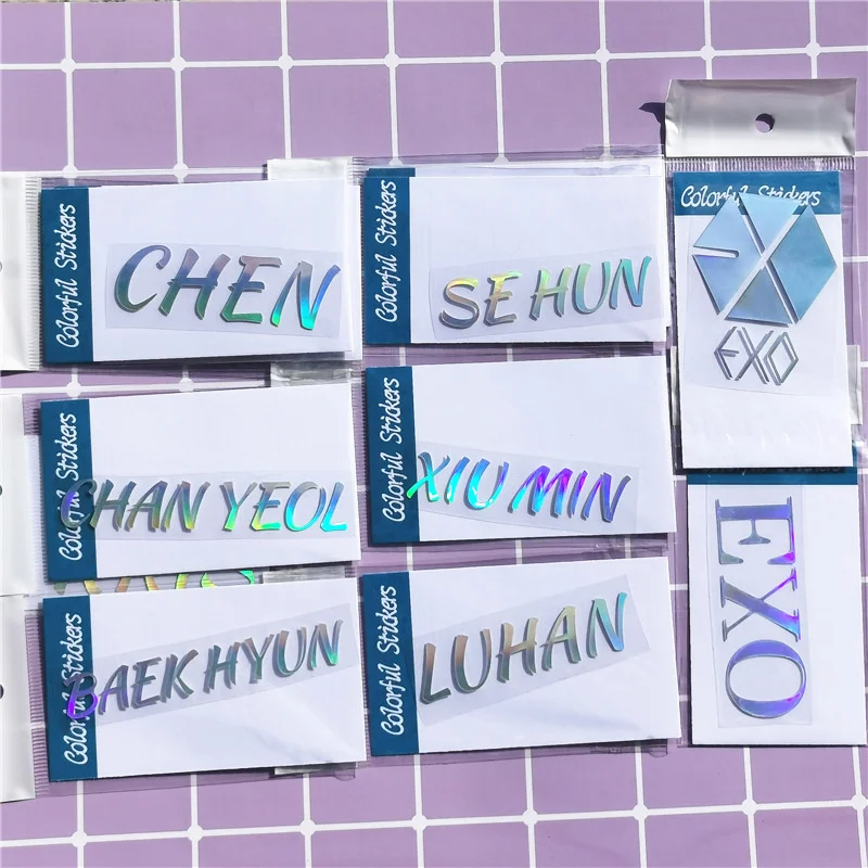 

KPOP EXO красочные лазерные наклейки, магниты на холодильник, канцелярские принадлежности, наклейки для ноутбука, наклейки на компьютер, телеф...
