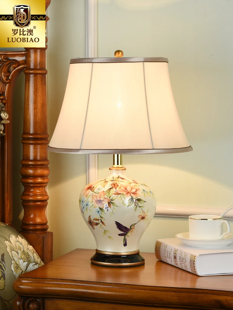 Керамическая Настольная лампа TUDA в европейском стиле для спальни гостиной