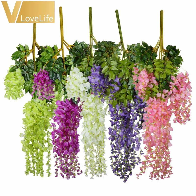 24 шт./лот 105 см искусственные садовые Висячие цветы Шелковые Искусственные для