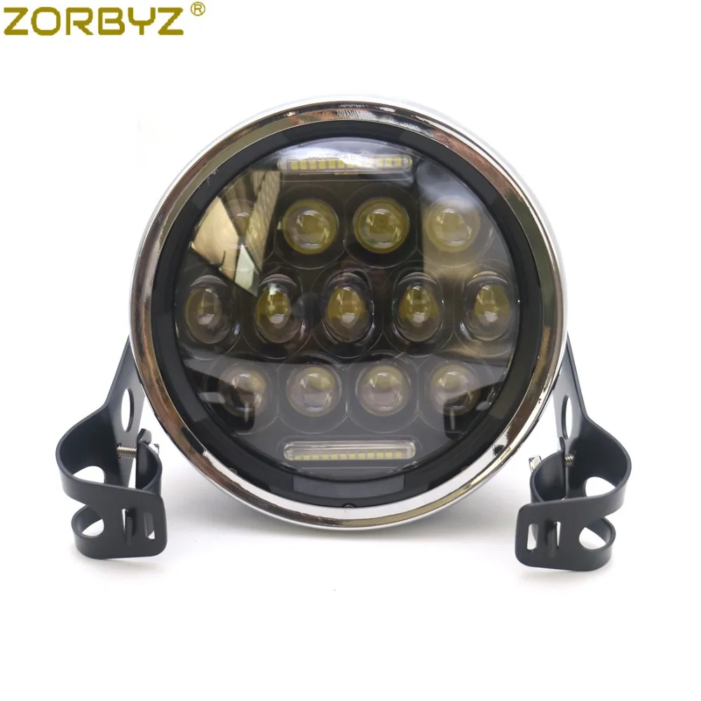 ZORBYZ черный 7 ''светодиодный Круглый фары с DRL размеры 28-43 мм вилочные трубы Кронштейн для Honda CB400 CB750 Cafe Racer поплавок на заказ