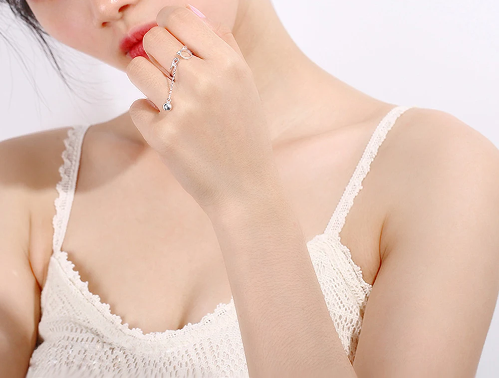 Женское серебряное кольцо с колокольчиками регулируемое ювелирное котом из