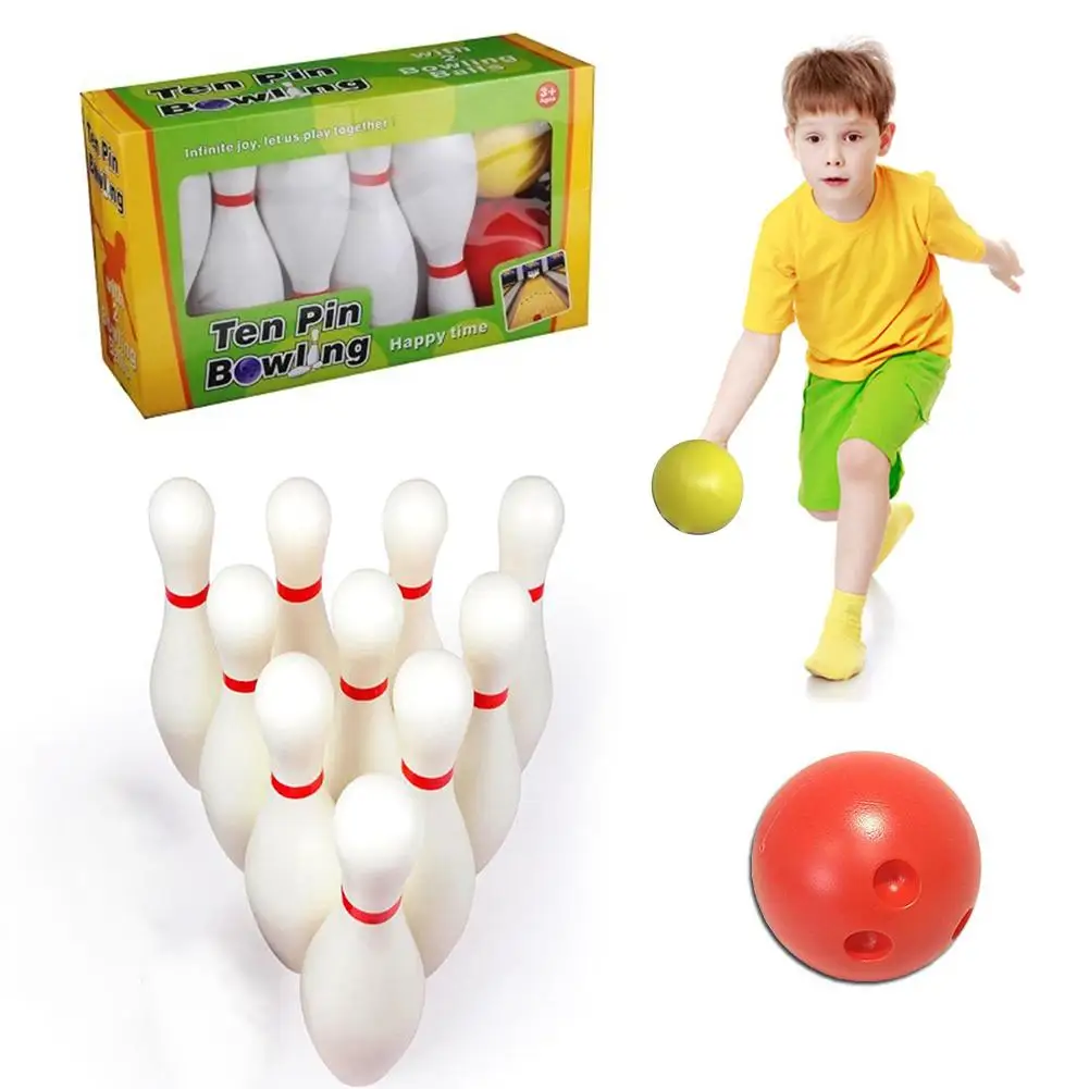 

Kids Bowling Set Includes 10 Pins And 2 Balls Perfect Bowling Set With Storage Box Gifts For Children Early Education Toys