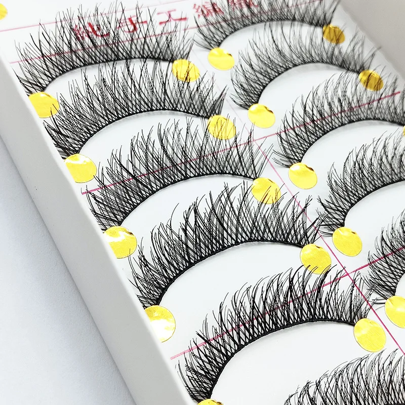 10 пар натуральные Мягкие Накладные ресницы ручной работы Длинные накладные