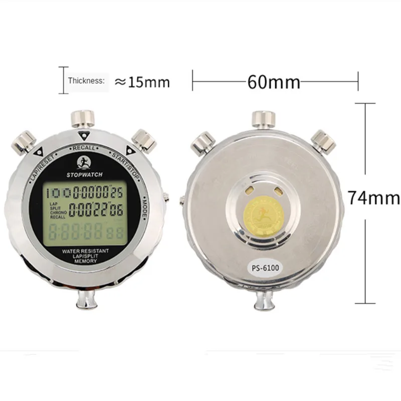 Цифровой профессиональный тренировочный секундомер ручной рефери Военная