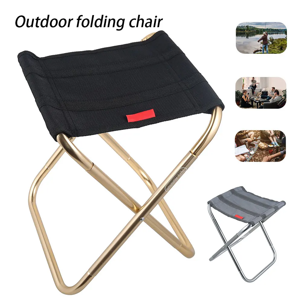 

Outdoor Folding Fishing Chair Lightweight Picnic Camping Chair Aluminium Alloy Collapsible Camping Seats Hiking Stool with Bag