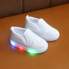 Детские кроссовки со светодиодной подсветкой, детские кроссовки с блестками для малышей, легкая обувь для девочек, осень 2020, светящаяся обувь для мальчиков