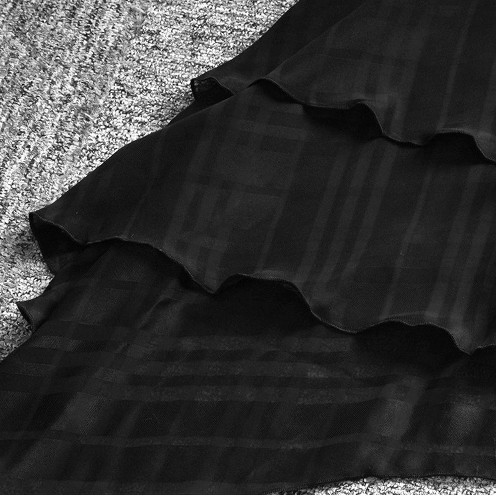 

High Waist Pleated irregular Skirts Women Gothic Punk Black Lace Up Skirt Casual Streetwear Solid Feminina Irregular Party Skirt