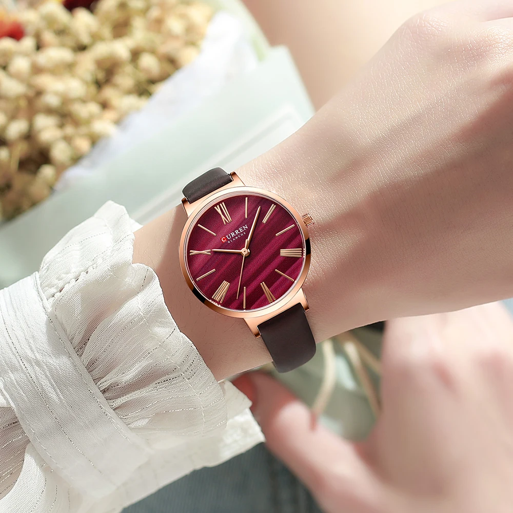 

CURREN Watches for Women Luxury Simple Quartz Stainless Steel Clock Classic Elegant Golden Green Ladies Wrist s Charm Wristwatch