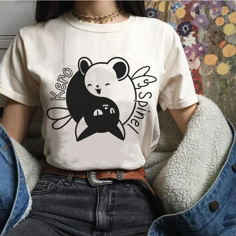 

Women T-shirt Kawaii Sakura Magic Girl Japanese T-shirt Funny Women Tops Harajuku Tees Clothes Graphic Female Harajuku Tees