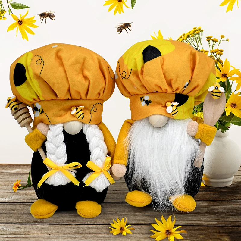 

2023 домашняя идея, новый продукт, сувенир, Безликие гномы в виде жёлтого шмеля, для фермерского хозяйства, кухонные украшения