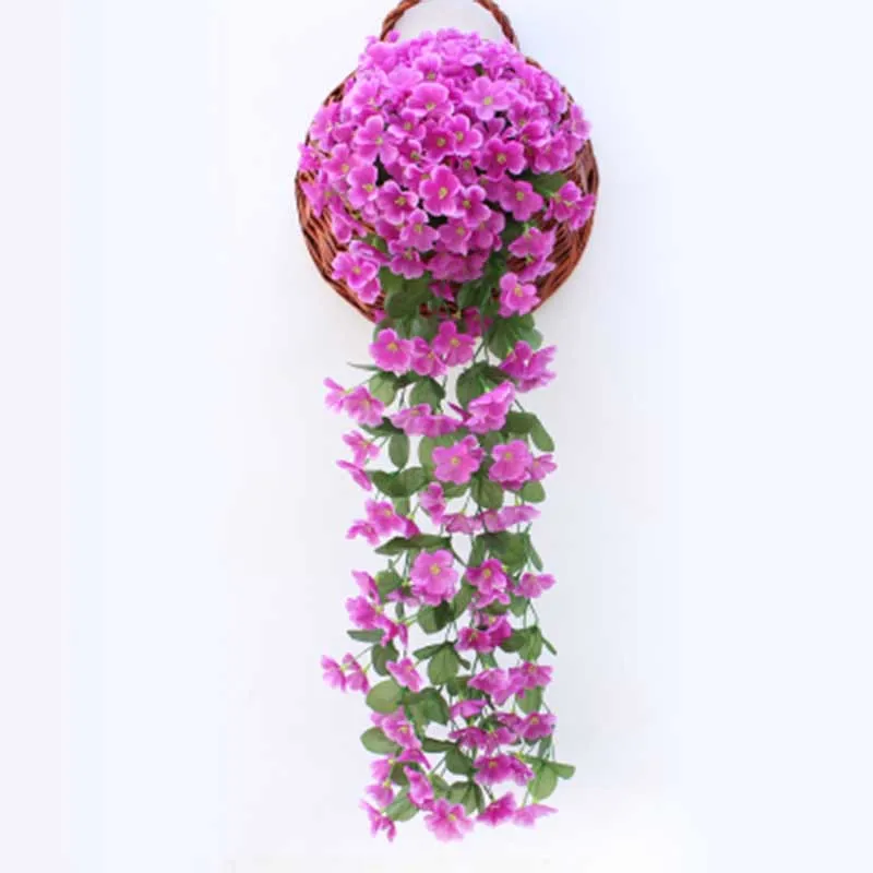 Purple Red Фиолетовый искусственный цветок, украшение для вечеринки, имитация Дня Святого Валентина, свадебная настенная корзина, цветок орхидеи, искусственный цветок - Цвет: Purple Red