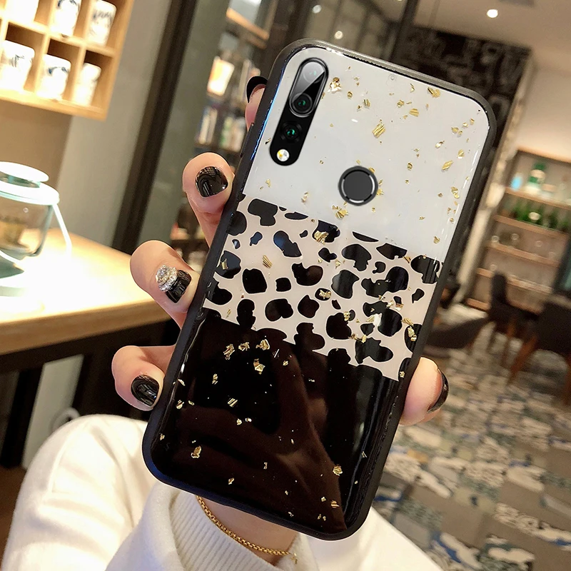 TRISEOLY чехол для Huawei P Smart роскошный золотой Леопардовый бампер мягкие чехлы из ТПУ