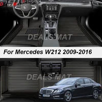 Custom 5 Seats Leather Luxury Auto Car Mats With Pockets Floor Carpet Rugs For Mercedes W212 2009 2010 2011 2012 accessories
