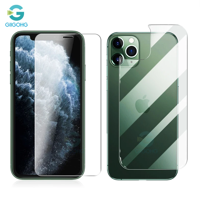 Переднее + заднее закаленное стекло для iPhone 11 Pro Max X XR Xs 7 8 6 6s Plus полная защита