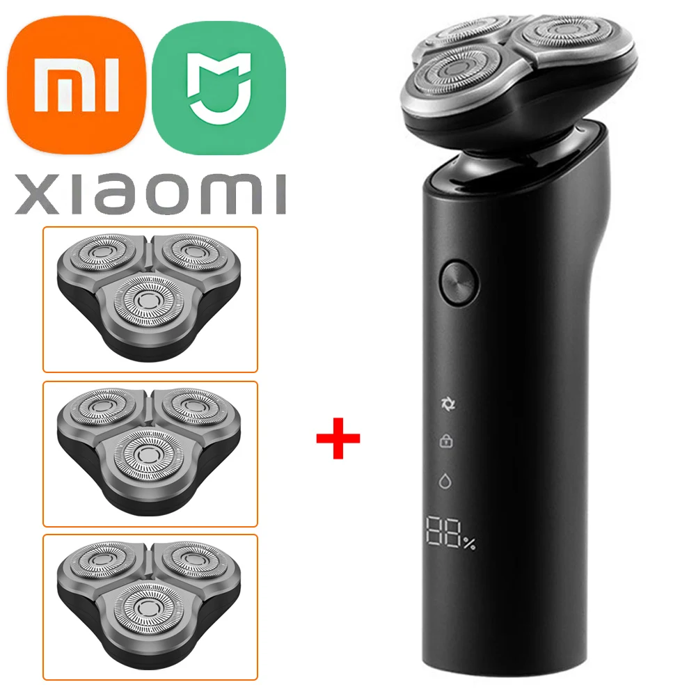 

Электробритва Xiaomi S500 Mijia Electric Mi, бритва, машинка для бритья бороды, триммер со светодиодным дисплеем, 3 плавающих головки, водонепроницаемая